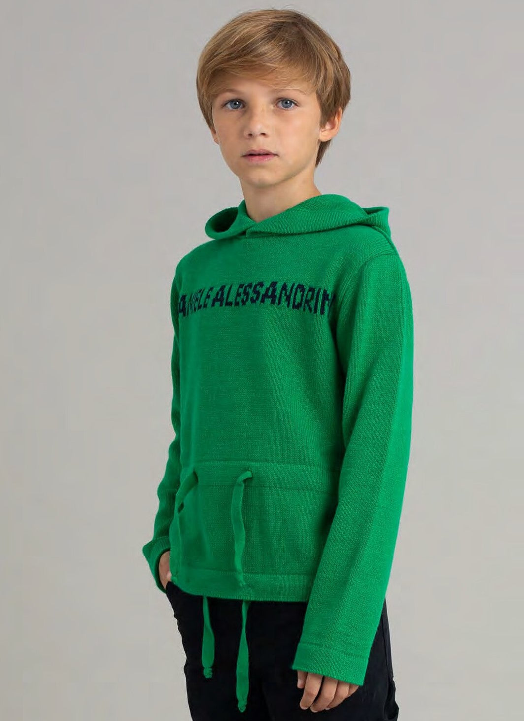 Maglione verde lacci
