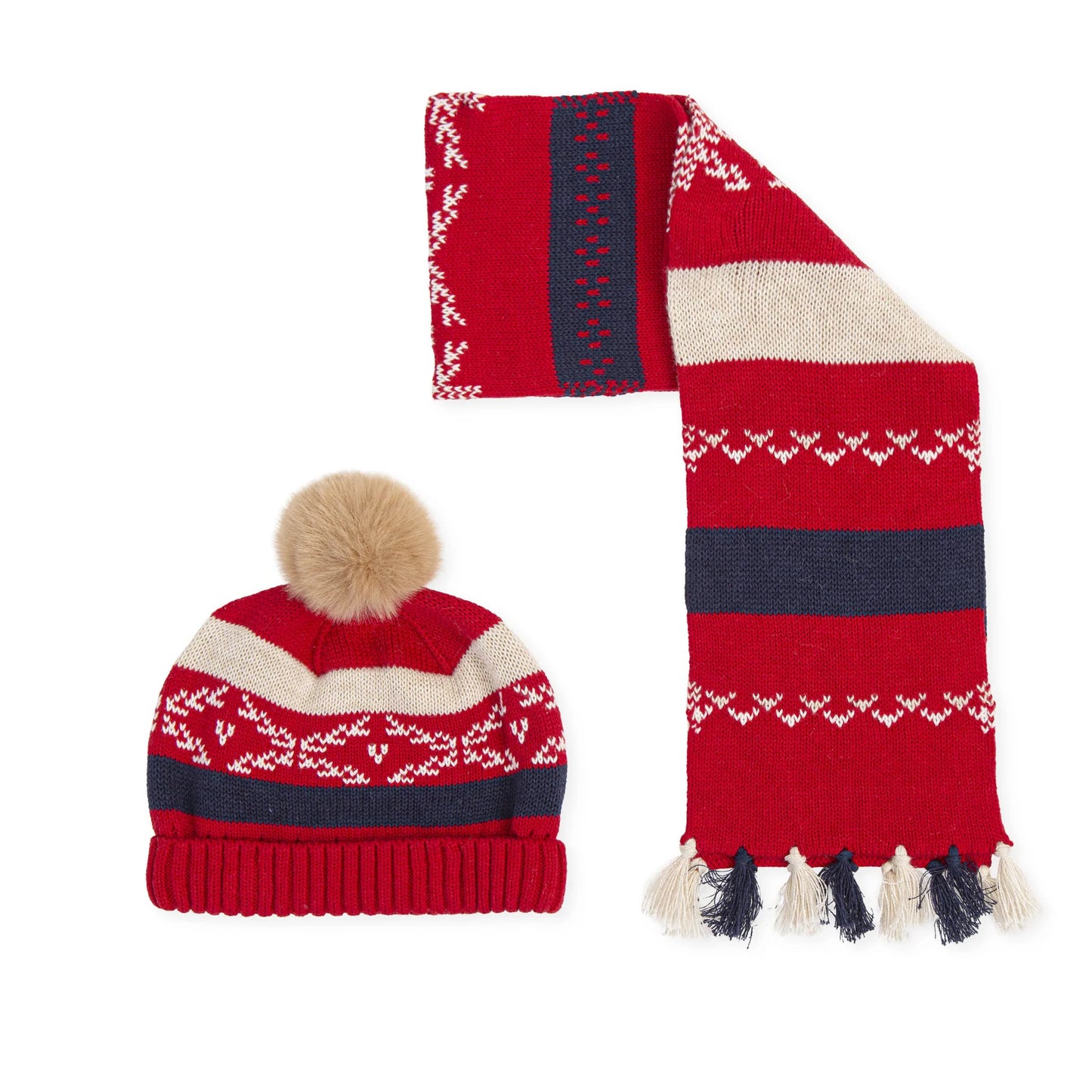 Cappello e sciarpa rosso